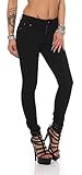 miss anna Treggings Jeggings Hüfthose Stretch Slimfit Hose; Schwarz M/38