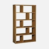 sweeek - Estantería asimétrica de 5 Niveles con 10 Compartimentos, 111.2x39x190 cm