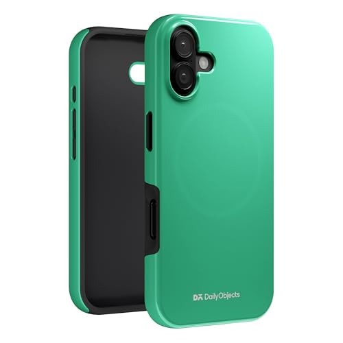 Image of DailyObjects Enamel Bumper MagSafe Case for iPhone 16 Plus Compatible with Mag-Safe Wireless Charging | Mint Hybrid Magnetic Back Cover