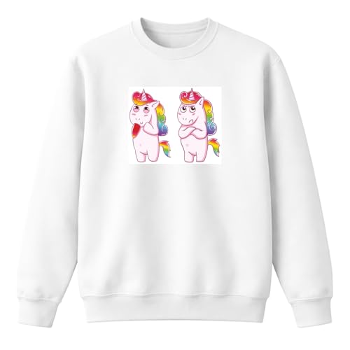 Sweat licorne pour raviver la magie de la créature mythique arc-en-ciel en blanc