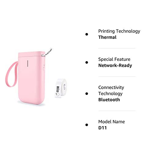 NIIMBOT Máquina de etiquetar D11 com fita, conexão Bluetooth sem fio, etiquetas de etiquetas, portát