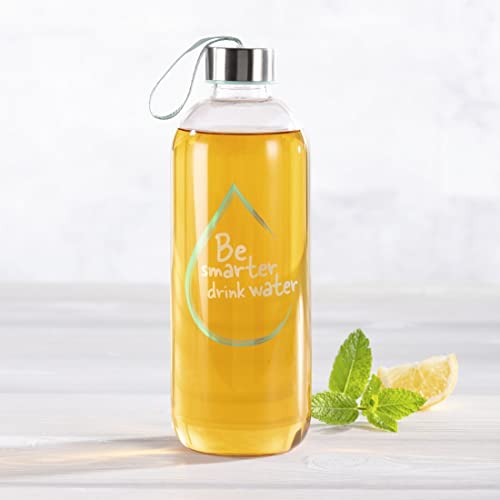 Xavax Glasflasche 1 Liter mit Schutzhülle und Schlaufe