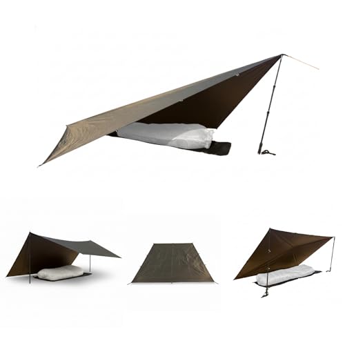 onewind Waterproof 6x8 ft Camping Tarp, Ultralight 70D Nylon Tent Floor Ground Sheet Tent Footprint with Reinforced Edges, 4000mm Waterproof PU Coating for Backpacking Hiking Camping Picnic, OD Green