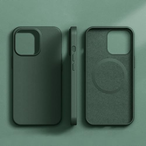 Étui magnétique iPhone 15 Pro vert foncé pour le bureau