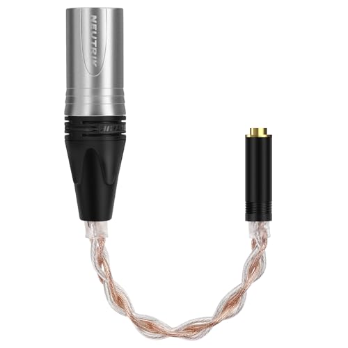 Cavo adattatore audio per cuffie Geekria da4pin XLR bilanciato maschio a4,4 mm bilanciato femmina, cavo di conversione audio placcato in argento OCC,compatibile con amplificatori e microfoni(20cm/8'')