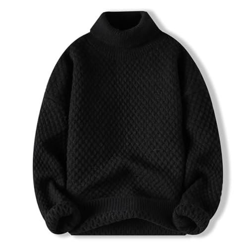 Men Turtleneck Knit Sweater Slim Fit Pullovers Clothing Men Solid Color Plaid Sweaters
