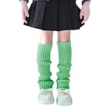 Ewanda store Leg Warmers for Kids Junior Girls Sock Sleeves Knitted Winter Leg Warmers for Yoga Ballet Dance Sports,Bright green