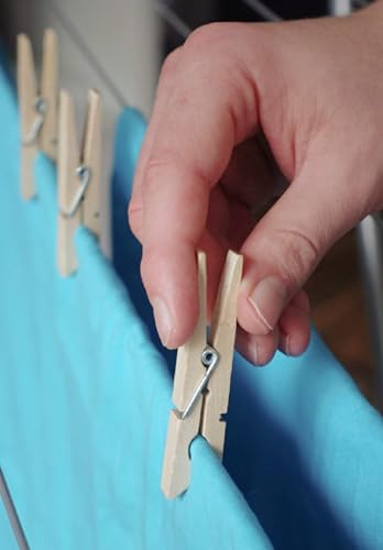 150 x Wäscheklammern Holz groß VonBueren | Holzklammern aus nachhaltigem unbehandeltem Birkenholz | Holzwäscheklammern auch zum Basteln