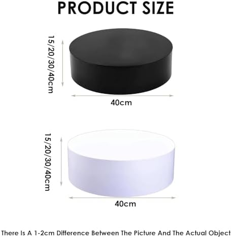 Round Display Pedestal Stand 40x20cm - White Cylinder Base for Clothing Stores, Bridal Shops & Home Décor - Heavy-Duty Mannequin Display Platform Supports 440 lbs