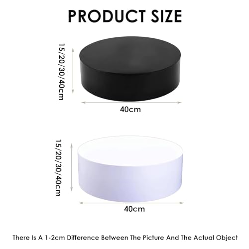 Supports de présentation ronds en base cylindrique blanche de 40x20 cm - 2