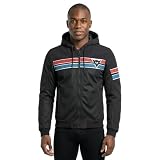 DAINESE Vintedge Air Tex Jacket, Giacca da Moto con Cappuccio, Nero con Strisce Rosse e Blu (IT, Numero, 54, Regular, Regular, Standard, BLACK/BLUE/RED)