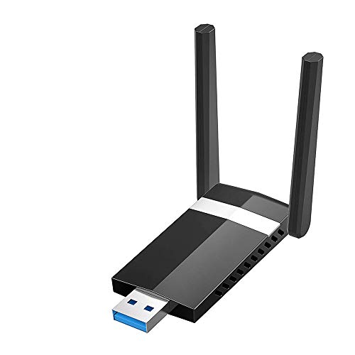 WiFi Adapter SuperSpeed 1200Mbps mit 2 Dual Band 5dBi Hochleistungs-Antennen und USB 3.0 [5.8G/867Mbps+2.4G/300Mbps]