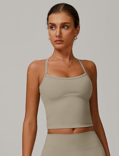 Image of QBGJTD Womens Longline Sports Bras Cross Back Active Gym Yoga Padded Workout Crop Tank Top with Built in Bra
