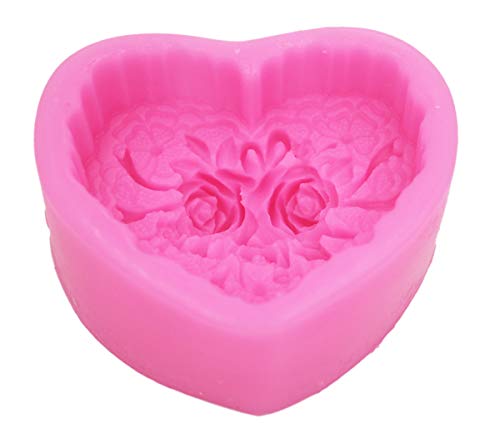 Rose Heart Shape Mold For Soap Candle Chocolate Candy Silicone Molds For Soaps Bombs Baking Fondant Mints #TOP1