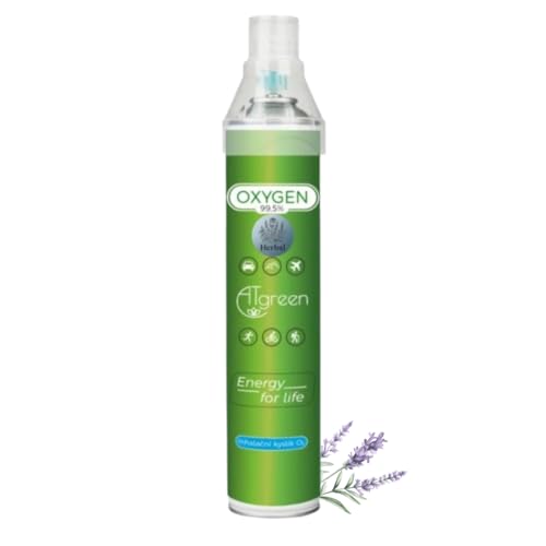ATgreen Oxígeno para inhalación O₂ 14L – Aromaterapia variantes: Herbal, propóleos, mezcla de cítricos – Oxígeno fresco para casa, viajes y deportes – latas de oxígeno – Oxígeno preparado (Herbal)