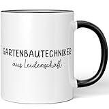 JUNIWORDS Tasse, Gartenbautechniker aus Leidenschaft, Schwarz (6641549)