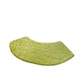 AMEEDA Gebogene Duschmatte Badezimmerteppich Memory Foam Badematte for Zuhause, rutschfest - schnelltrocknend 100x30/100x40cm(Green,100x40cm)