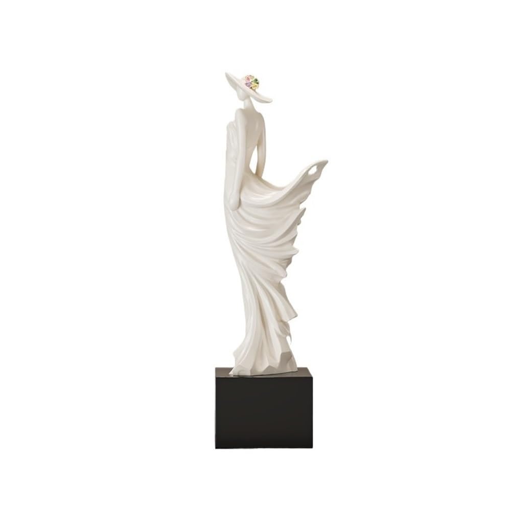 ZENY896V Sculptures Light Luxury Art Crafts Home Porch Decorations Office Display Cabinet Slender Figure Sculpture Decor