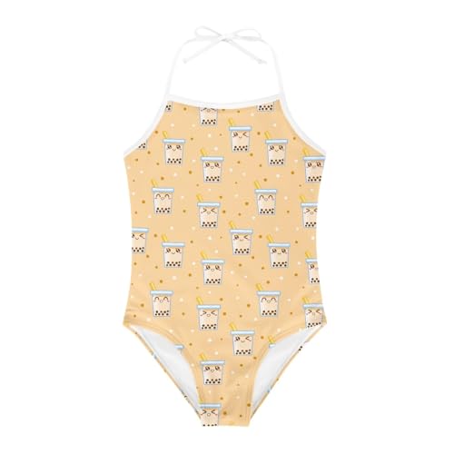 Japan Dolls Kokeshi Girls One Piece Swimsuits Beach Bathing Suit Little Kids Cute Quick Dry Swimwear 1-10 Years