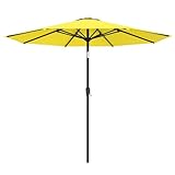 AreShark 9 FT Patio Umbrella for Outdoor, Outdoor Table Umbrella with Push Button Tilt and Crank, Outdoor Patio Umbrellas with 8 Sturdy Ribs for Market, Garden, Pool (Yellow)