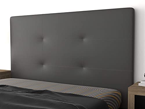 LA WEB DEL COLCHON Cabezal Cama Andrea Tapizado Acolchado 8 cm con Fijación a Pared – Cabecero de Cama Suave y Elegante – Cama de 150 (160 x 120 cms) Gris Ceniza Polipiel – Cabeceros Acolchados