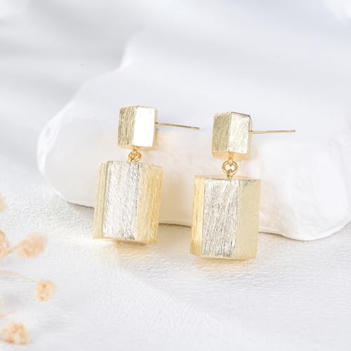 Lumwzt Gold Statement Earrings for Women Hexagon Dangle Earrings for Women Statement Jewelry Gifts by Lumwzt - Image 3