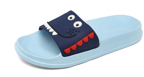 ChayChax Ciabatte da Spiaggia e Piscina per Ragazzi e Ragazze Antiscivolo Pantofole da Bagno e Doccia Leggeri Sandali a Punta Aperta,Blu B,32/33 EU=Fabbricante 33