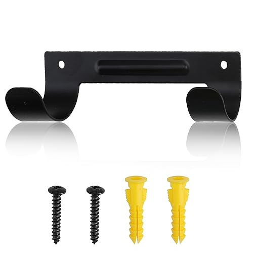 Ironing Board Hanger, Iron Holder Wall Mounted with Screws, Metal Ironing Board Hook, Ironing Boards Storage Wall Bracket Over Door for Y-leg or T-leg Large & Small Iron Board in Laundry Room, Black