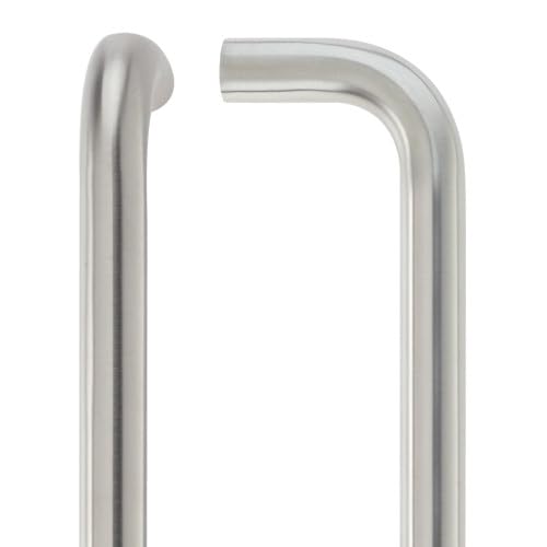 Ironmongery Solutions® 19mm D Pull Handle 425mm Centres Grade 304 Stainless Steel Heavy Duty Door Handle Corrosion Resistant Bolt Through Fixings Included (Satin Stainless)