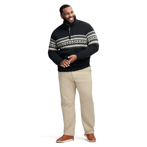 IZOD Men's Big & Tall Quarter Zip Textured Sweater3