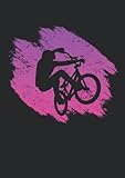  Notizbuch A5 dotted, gepunktet mit Softcover Design: Downhill MBX MTB Beschenk Fahrrad Kunst Silhouette Vaporwave: 120 dotted (Punktgitter) DIN A5 Seiten