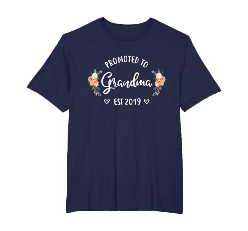 Promoted to Grandma Est 2019 Mothers Day New Grandma T-Shirt T-Shirt, Men's Big and Tall, Navy Blue, 3X Tall