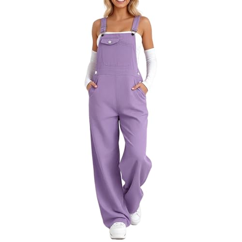 Jumpsuit et élégant bleu d'été pour femme en combinaison pantalon large