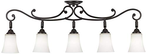 Pro Track Leaf and Vine White Glass 5-Light Track Fixture - Thumbnail 2