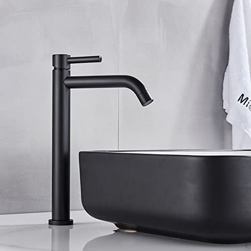 Grand lavabo robinet mince en chrome noir LWX de salle de bain design