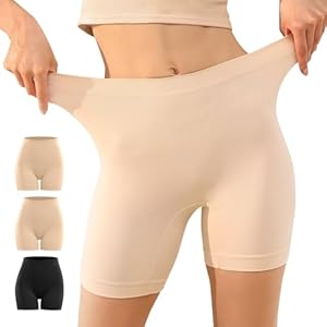 YouShow Lot de 3 Boxer Femme Shorty Femmes Panty Coton Short Caleçon avec Entrejambe Large Coton Noir Beiges M
