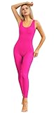 Kepblom Womens One Piece Jumpsuit Sleeveless Rompers Tank Top Unitard Tummy Control Spandex Bodysuit for Yoga, Workout