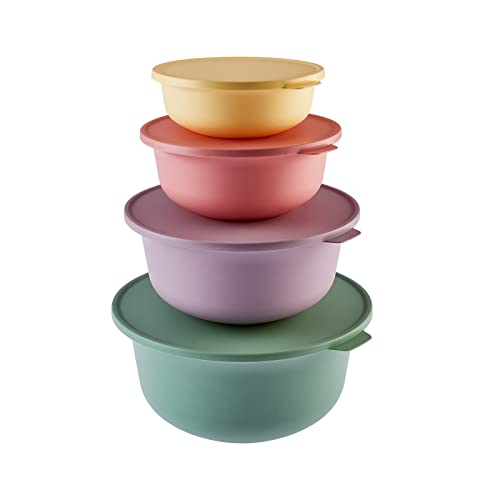 KARACA Forbs 4-Piece Food Storage Containers Set, BPA-Free Plastic, Stackable & Space-Saving Kitchen Storage Boxes with Lids, Dishwasher, Oven & Microwave Safe (1L, 2L, 4L & 7.5 Litre)