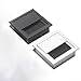 Aluminum Alloy Square Cable Grommet Hole Cover for Desk, 80 mm x 80 mm Brush Cable Organizer, Black and Silver Table Wire Management Cover, Cable Hole(Black)
