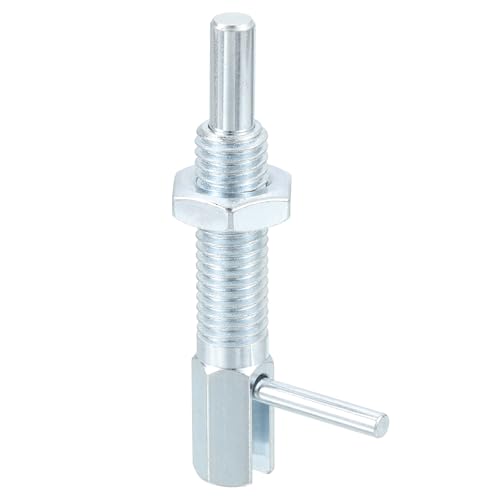 QUARKZMAN Einziehbarer Indexierungs-Spannstift, M10 l Feder-Spannstift aus Kohlenstoffstahl mit Federbelasteter Riegel Teleskopverriegelungsstift mit Mutter für Maschinenbau Schiffbau