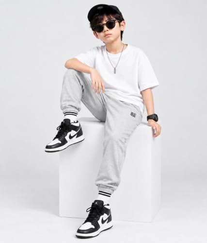 Image of KYDA Kids Boys Premium 100% Cotton Regular Fit Track Pants Soft Breathable Elastic Waist Casual Joggers Kids Playwear Everyday Comfort Wear-Pack of 2