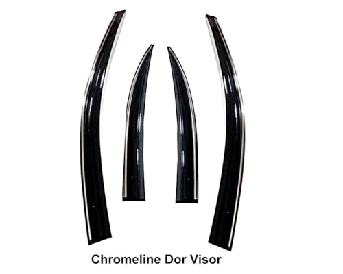 Chromeline Silverline Door Rain Visor Wind Deflector Compatible for Maruti Fronx Set of 4 Pieces