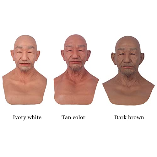 Yuewen William Silicone Head Mask Realistic Old Man Face Mask Cosplay Halloween