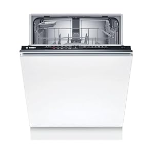 Bosch SBV2HTX08E Serie 2 Vollintegrierter Geschirrspüler, 60 cm, XXL, EcoSilence Drive, Besteckkorb, ExtraTrocknen, Info Light, Smart Start, AquaStop, Extra Trocknen, LED Display, Home Connect