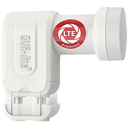 DUR-line +Ultra Twin LNB - 2 participants Blanc - avec Filtre LTE [ Test TRÈS Bien *] 2-Fois, numérique avec Protection Contre Les intempéries, Full HD, 4K,Qualité...