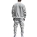 Men Tracksuits 2 Piece Outfits Long Sleeve Full Zip Sports Set Stand Up Collar Jackets and Pants Running Sweatsuit Light Gray