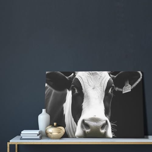 Impression sur toile décoration murale vache rigolote pour chambre