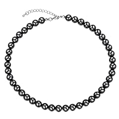 A, Black(Faux pearl 10mm)-length 17"