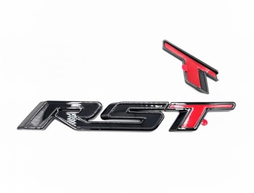 Image of 1Pc RST Tailgate Emblem Letter Badge Inserts Sticker Replacement for 2019 2020 2021 Silverado 1500 Tahoe Yukon SUV 4x4 (Overlay Gloss Black Red)