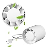 【Hohe Qualität und Haltbarkeit】Der Hauptkörper und der Rotorkopf des 100mm Rohreinschubventilator sind aus hochwertigem ABS-Kunststoff mit einer glatten Oberfläche ohne Gratbildung. Das verdickte Material verbessert die Langlebigkeit des Produkts und macht den Rohrlüfter nicht nur robust, sondern auch kompakt und leicht transportabel. Die Installation wird dadurch erheblich vereinfacht.